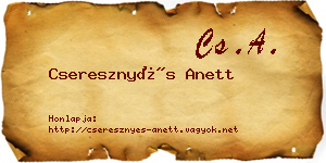 Cseresznyés Anett névjegykártya